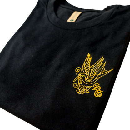 Swallow Embroidered Unisex Eco Tee (Yellow Edition)