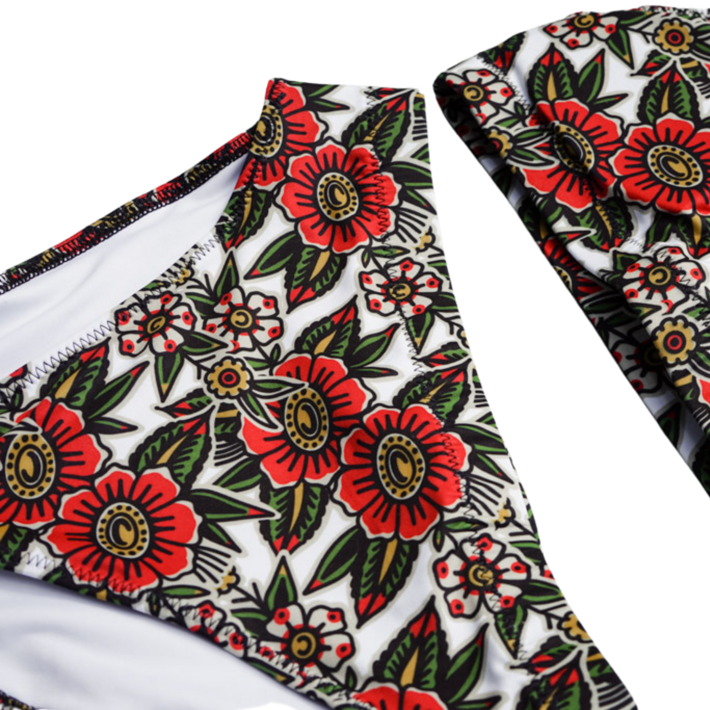 Summer Flowers Recycled High-Waisted Bikini Bottom
