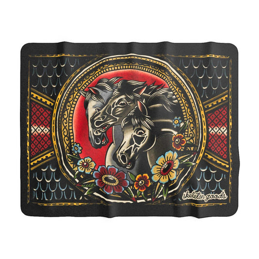 Wild Stallions Sherpa Fleece Blanket
