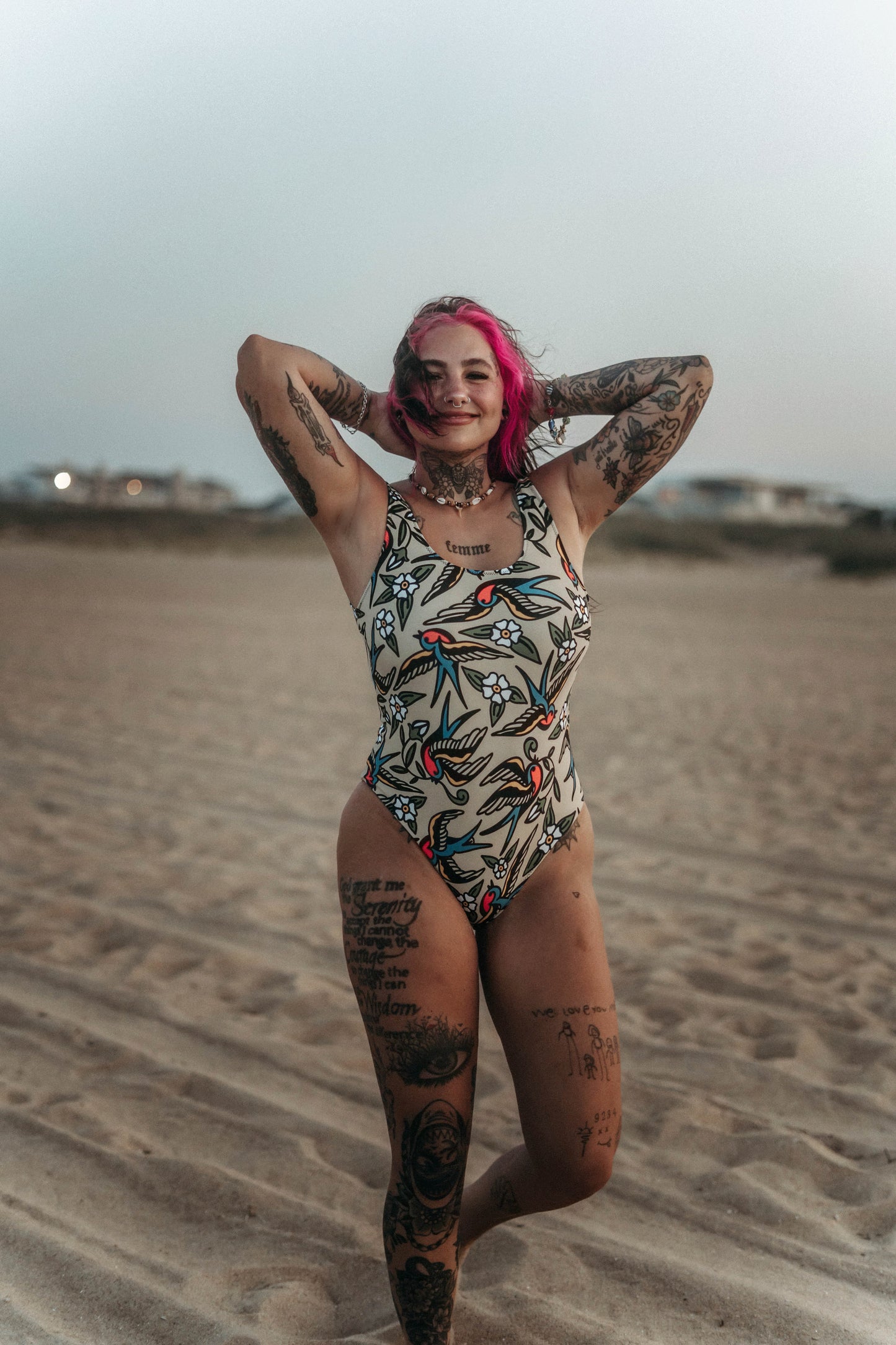 Blue Bird One-Piece Swimsuit