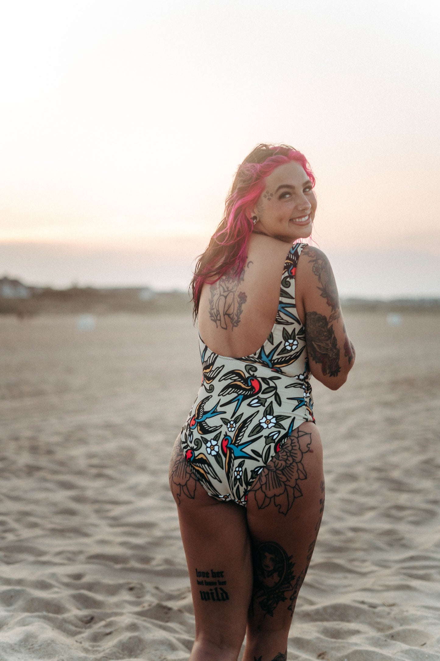 Blue Bird One-Piece Swimsuit