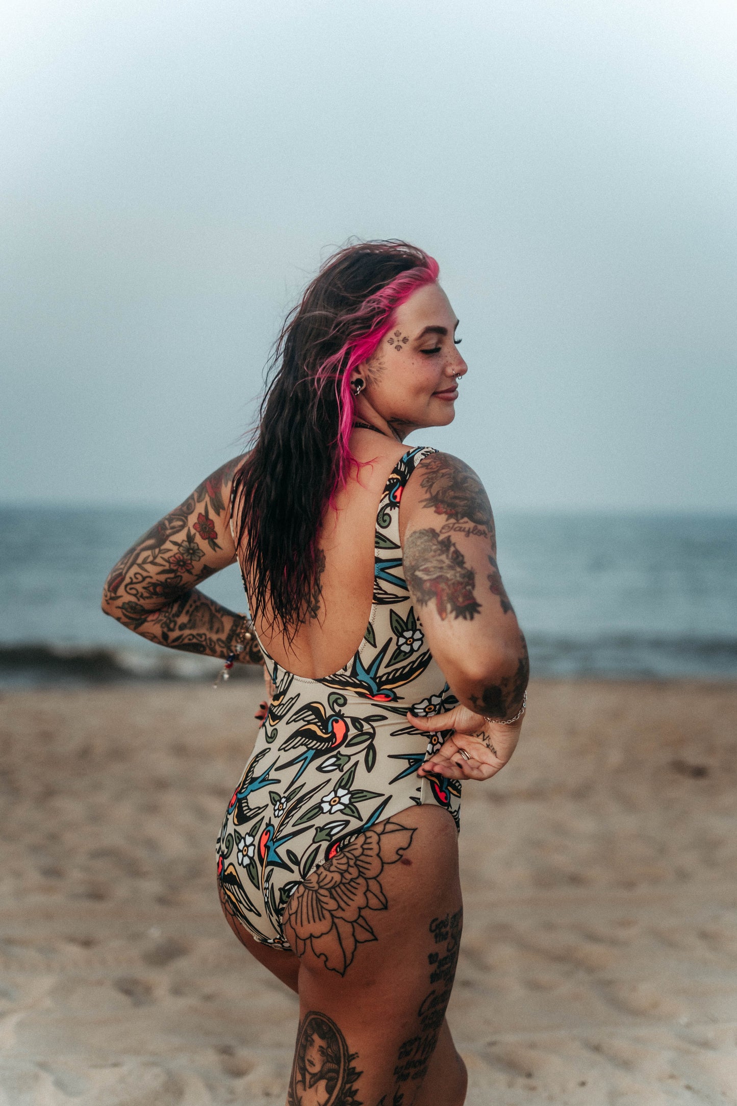 Blue Bird One-Piece Swimsuit