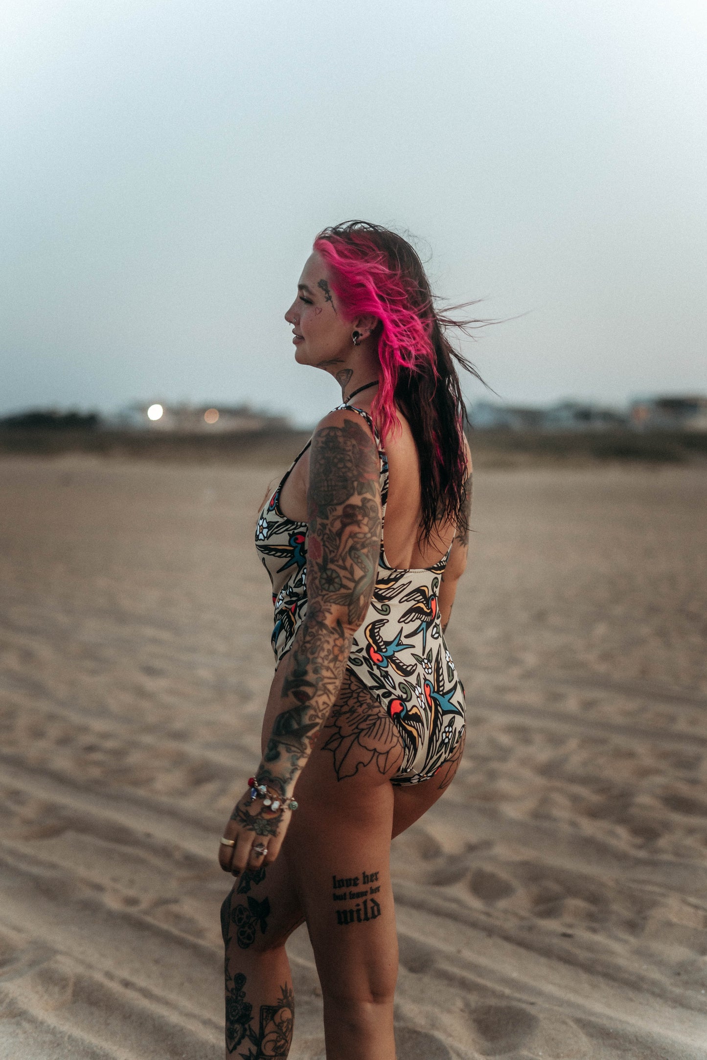 Blue Bird One-Piece Swimsuit