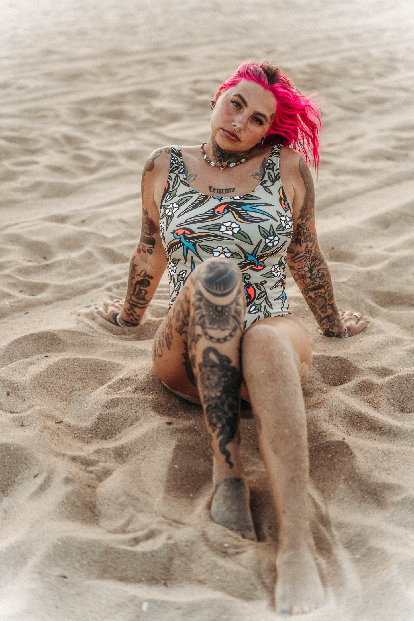 Blue Bird One-Piece Swimsuit