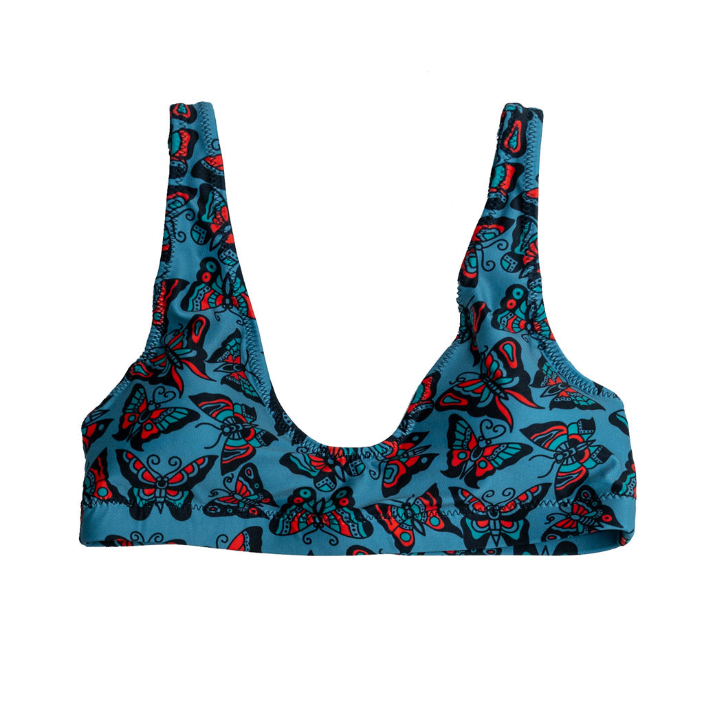 Butterfly Padded Bikini Top (blue edition) – Skeleton Goods