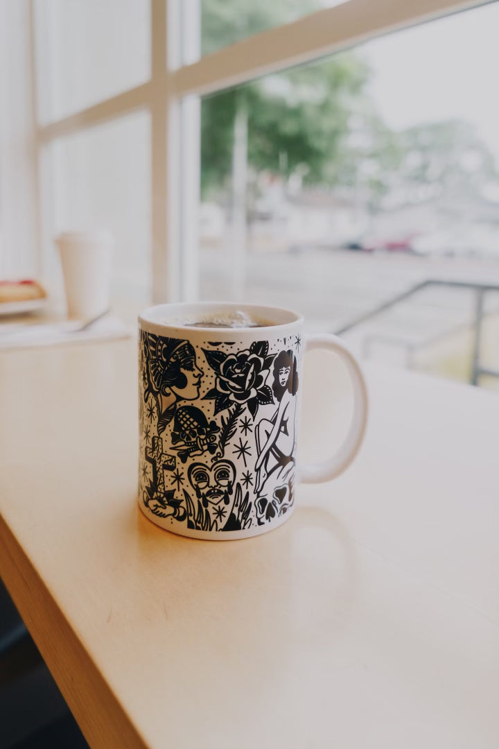 Black & White Tattoo Flash Mug
