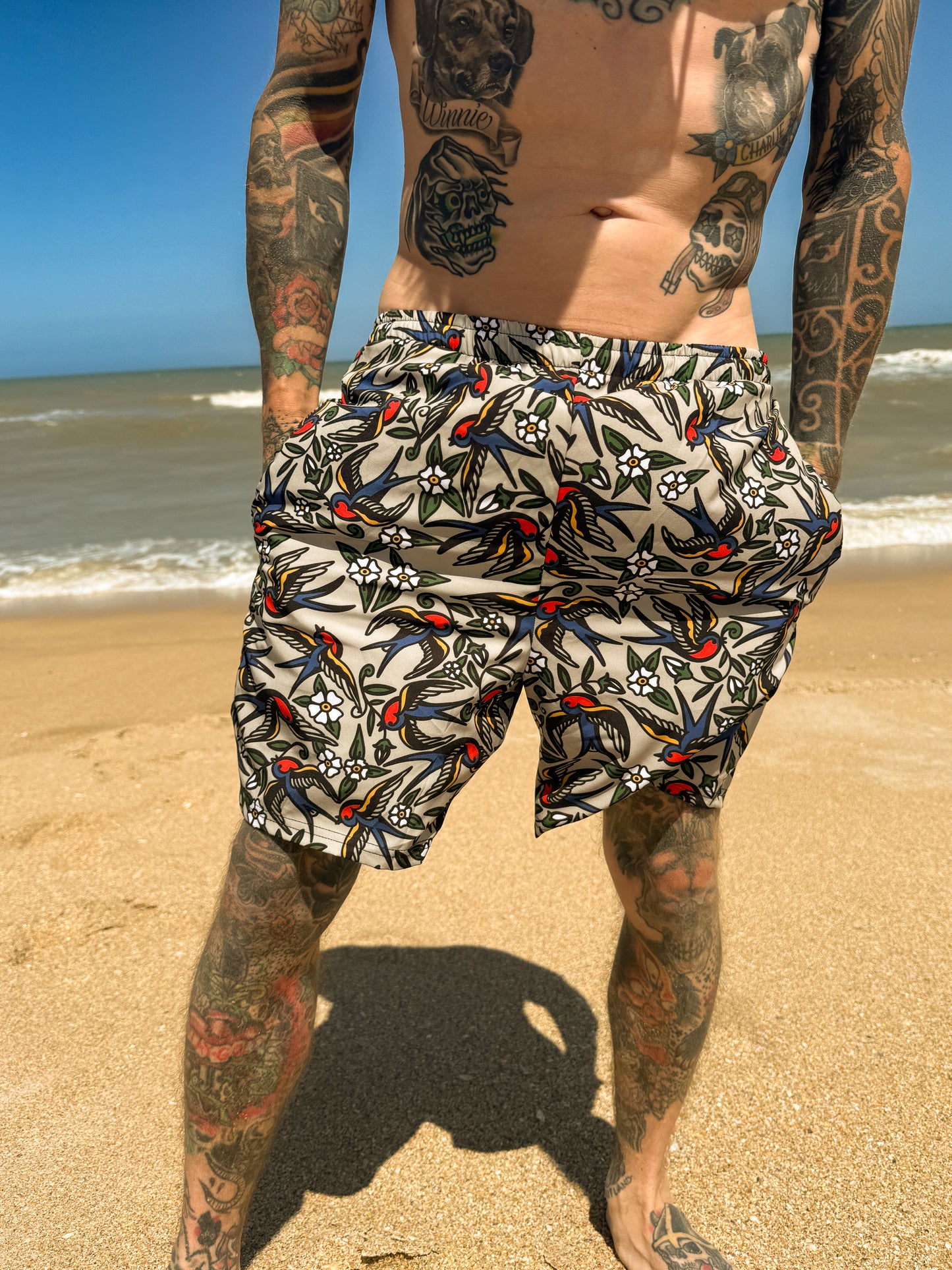 Blue Bird Swim Trunks