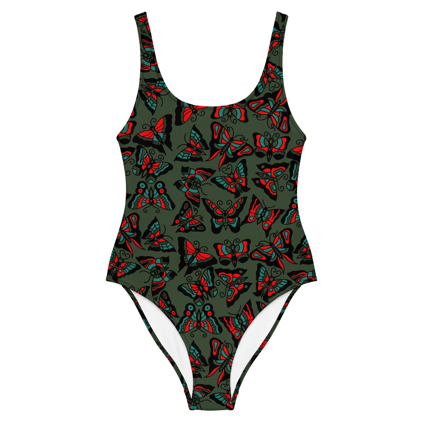 Butterfly One-Piece Swimsuit (Green Edition)