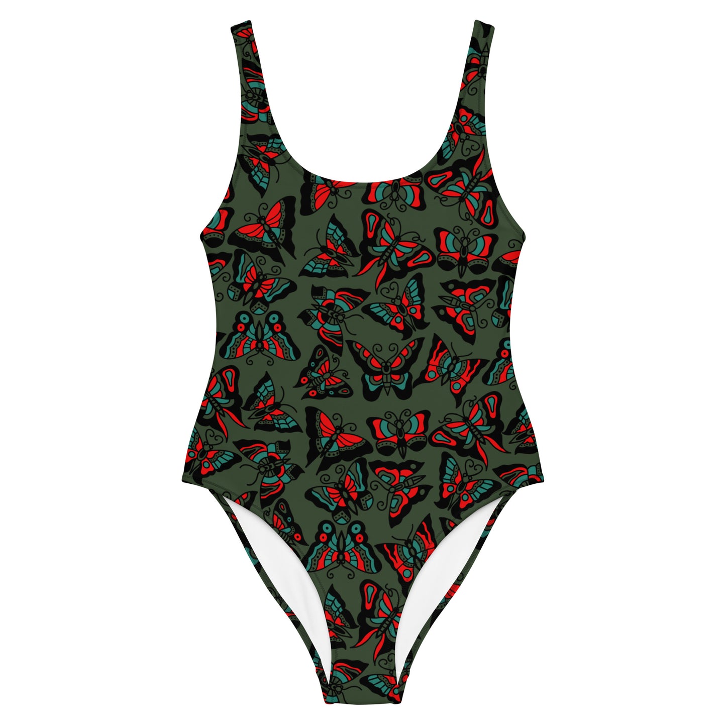 Butterfly One-Piece Swimsuit (Green Edition)