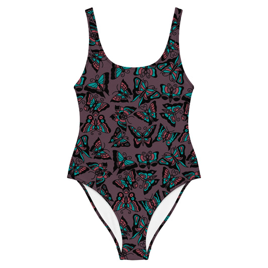 Butterfly One-Piece Swimsuit (Purple Edition)