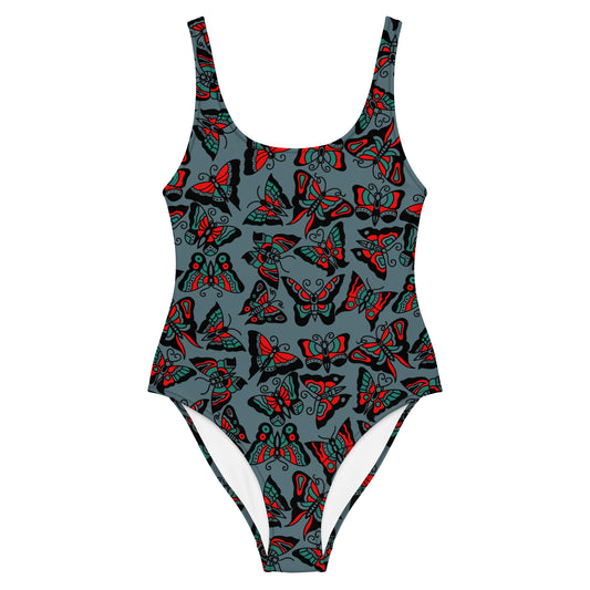 Butterfly One-Piece Swimsuit (Blue Edition)