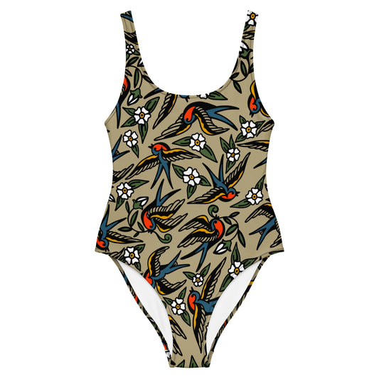 Blue Bird One-Piece Swimsuit