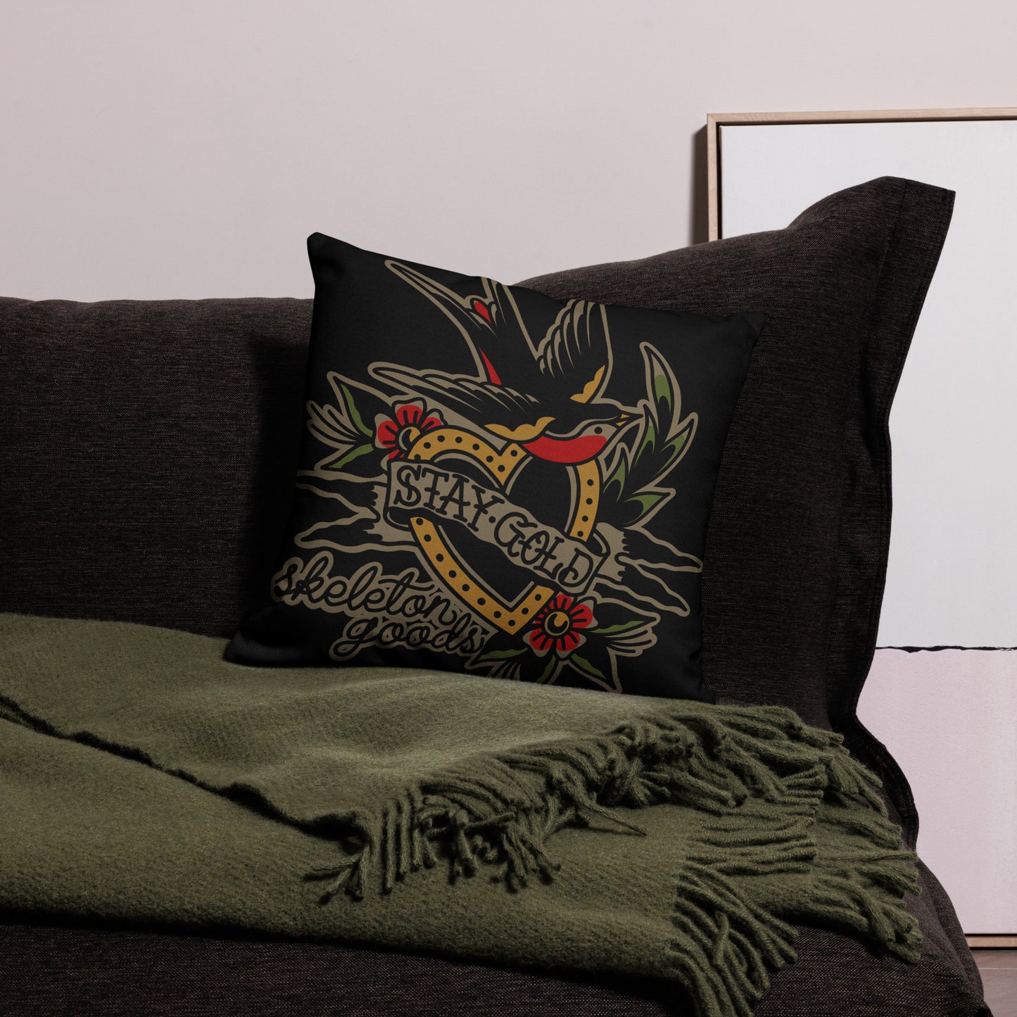 Stay Gold Throw Pillow case