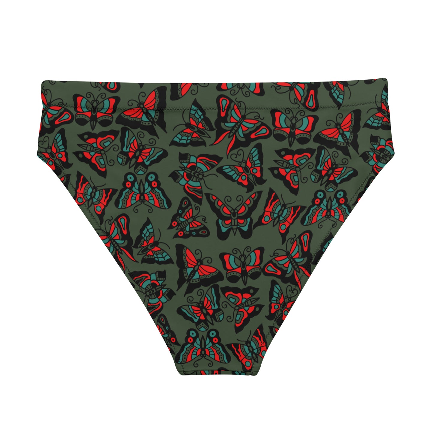 Butterfly High-Waist Bikini Bottoms (green edition)