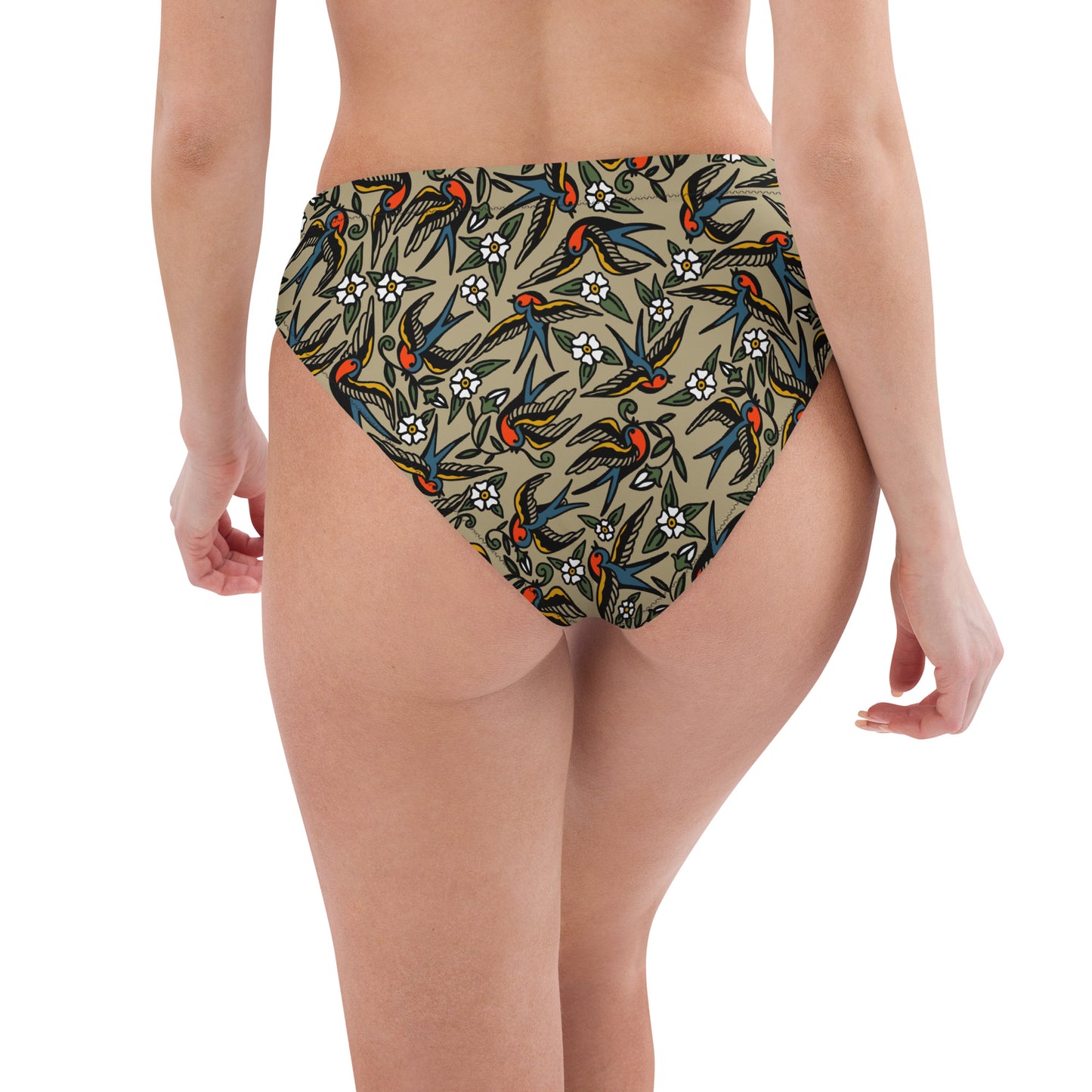 Blue Bird Recycled high-waisted bikini bottom