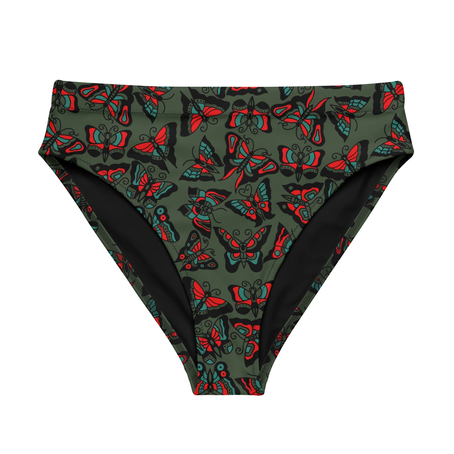 Butterfly High-Waist Bikini Bottoms (green edition)