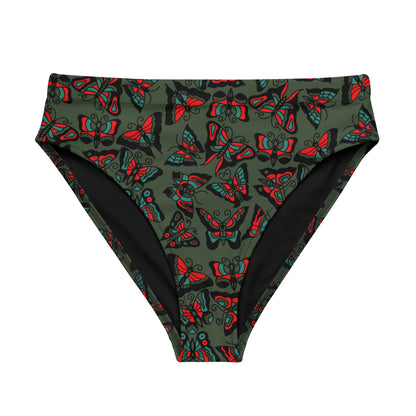 Butterfly High-Waist Bikini Bottoms (green edition)