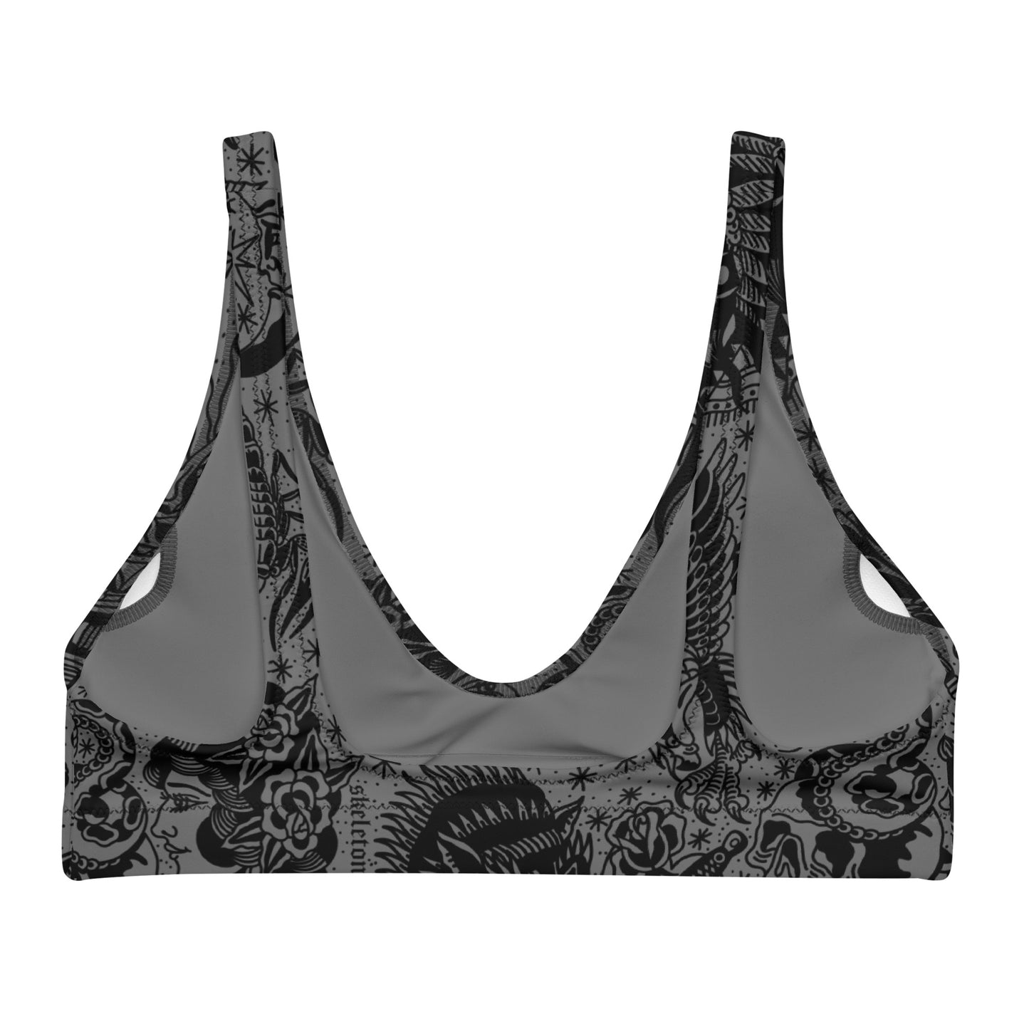 Dark Tattoo Flash Padded Bikini Top