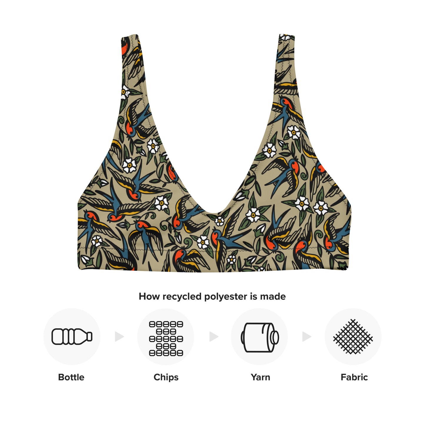 Blue Bird Recycled padded bikini top