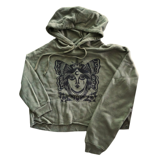 Butterfly Lady Cropped Hoodie