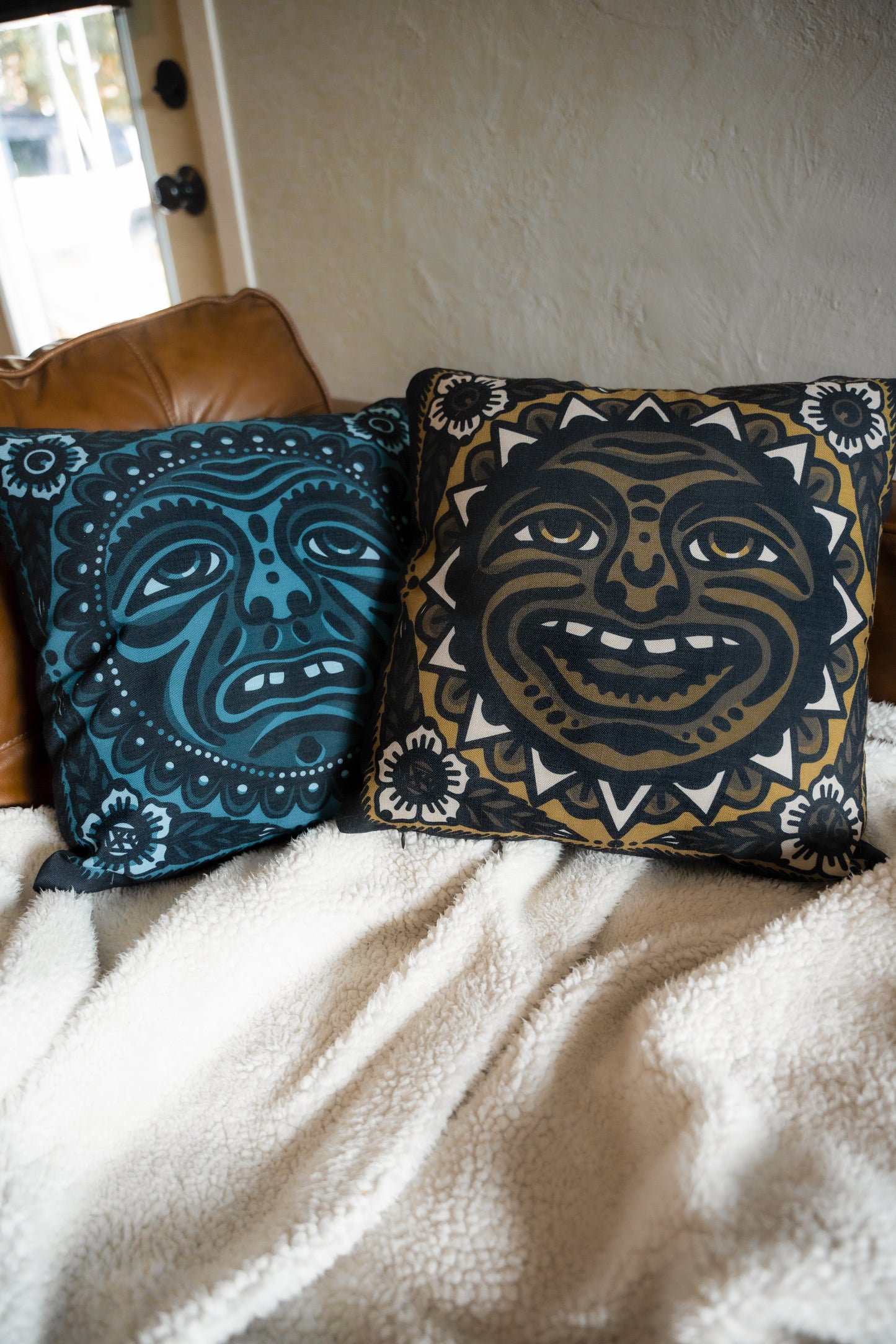 Sun & Moon Throw Pillow case