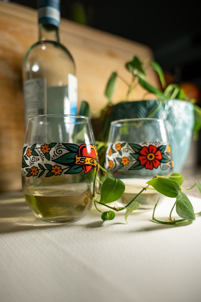 Blossom Stemless wine glass