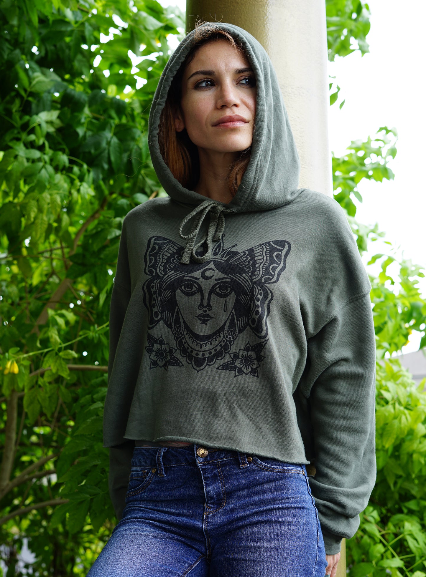 Butterfly Lady Cropped Hoodie