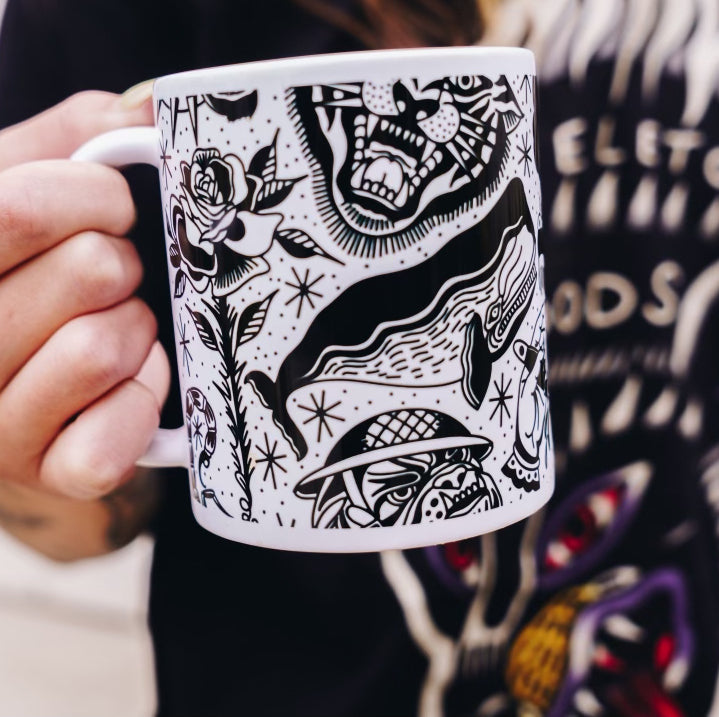 Black & White Tattoo Flash Mug