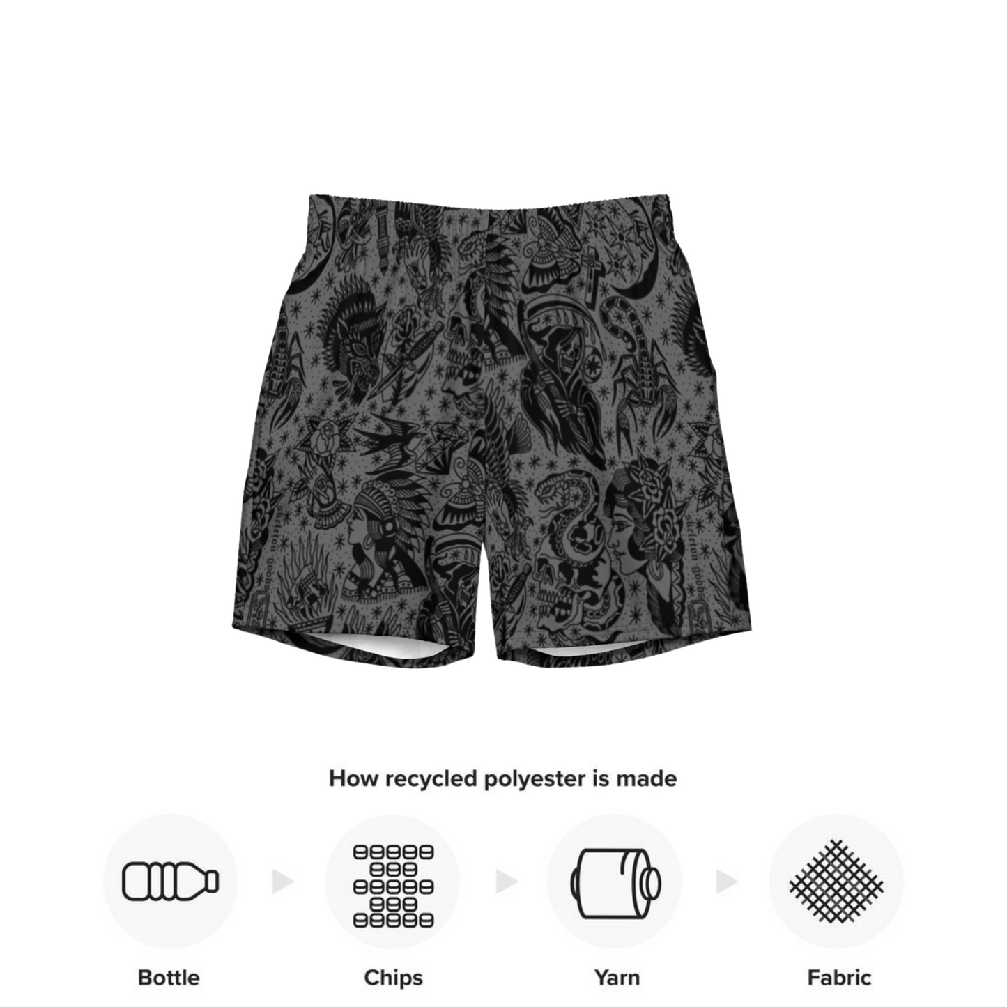 Dark Tattoo Flash Swim Trunks