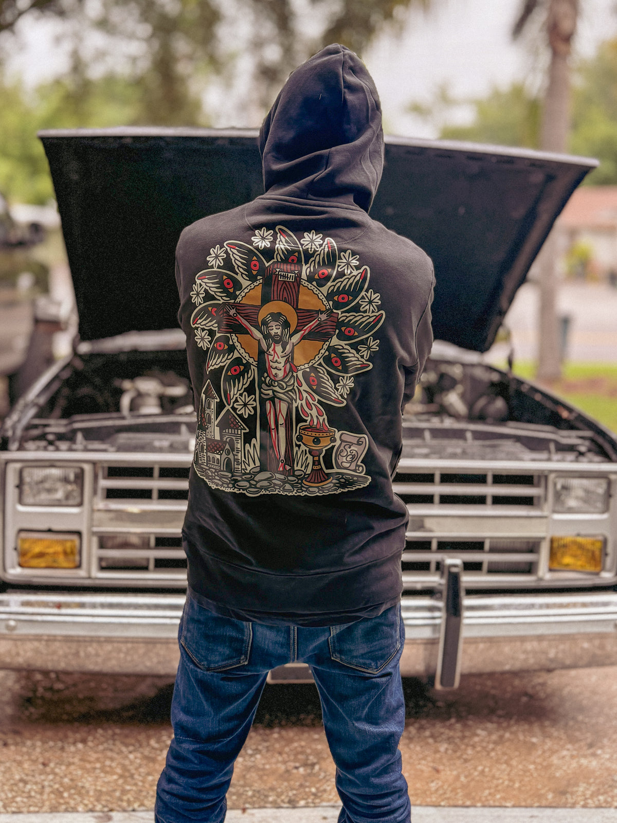Crucifixion Unisex heavyweight zip-up hoodie