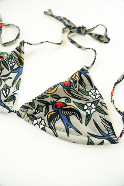 Blue Bird String Bikini Top