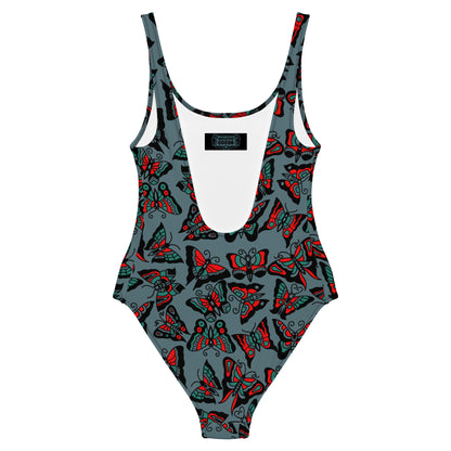 Butterfly One-Piece Swimsuit (Blue Edition)