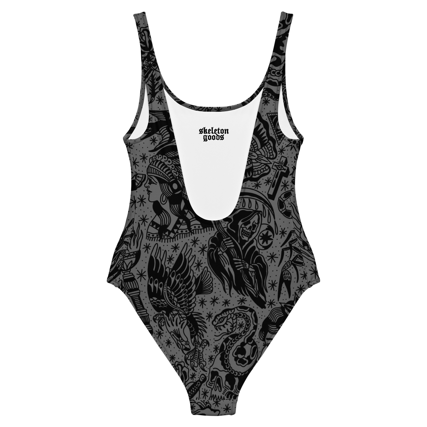Dark Tattoo Flash One-Piece Swimsuit