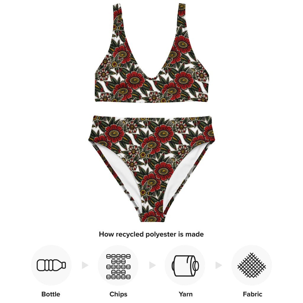 Summer Flowers Recycled Padded Bikini Top