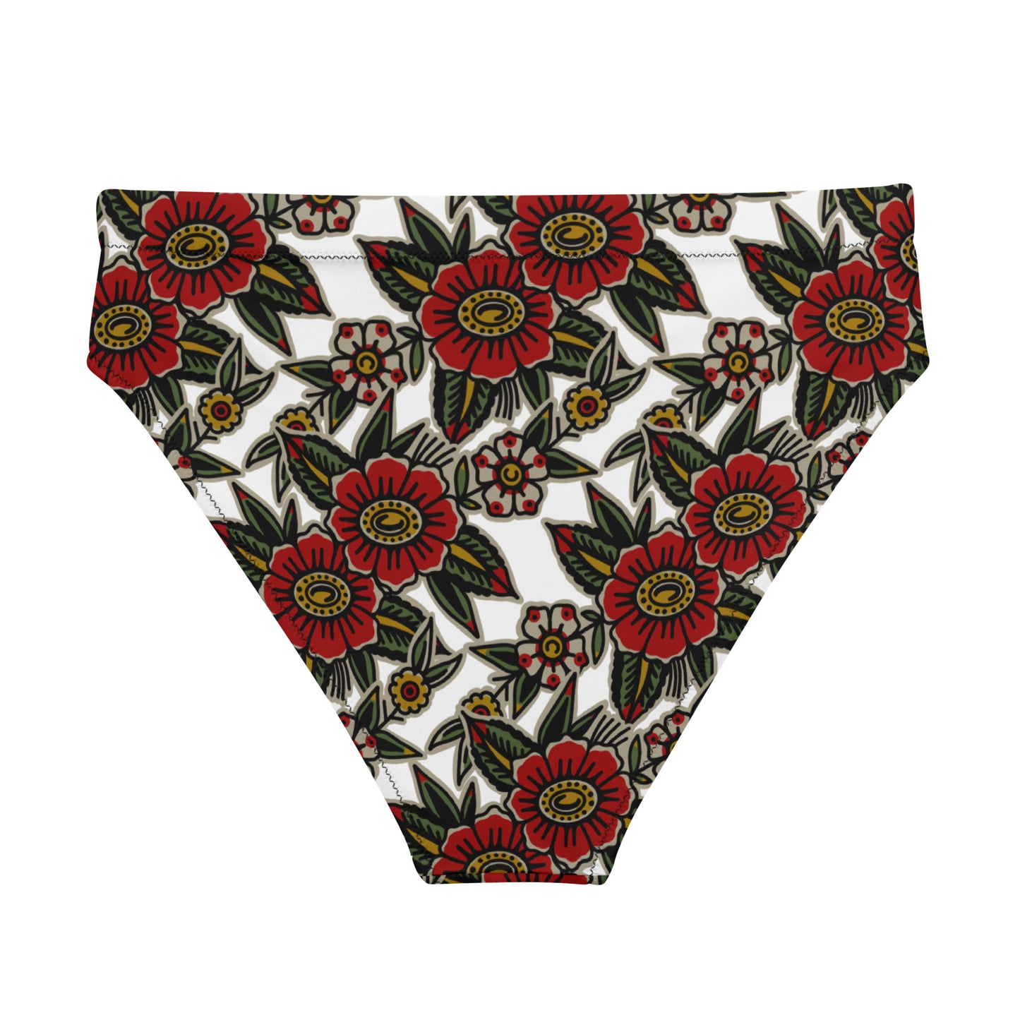 Summer Flowers Recycled High-Waisted Bikini Bottom