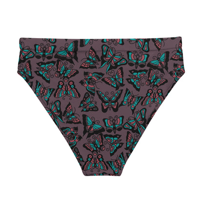 Butterfly High-Waist Bikini Bottoms (purple edition)