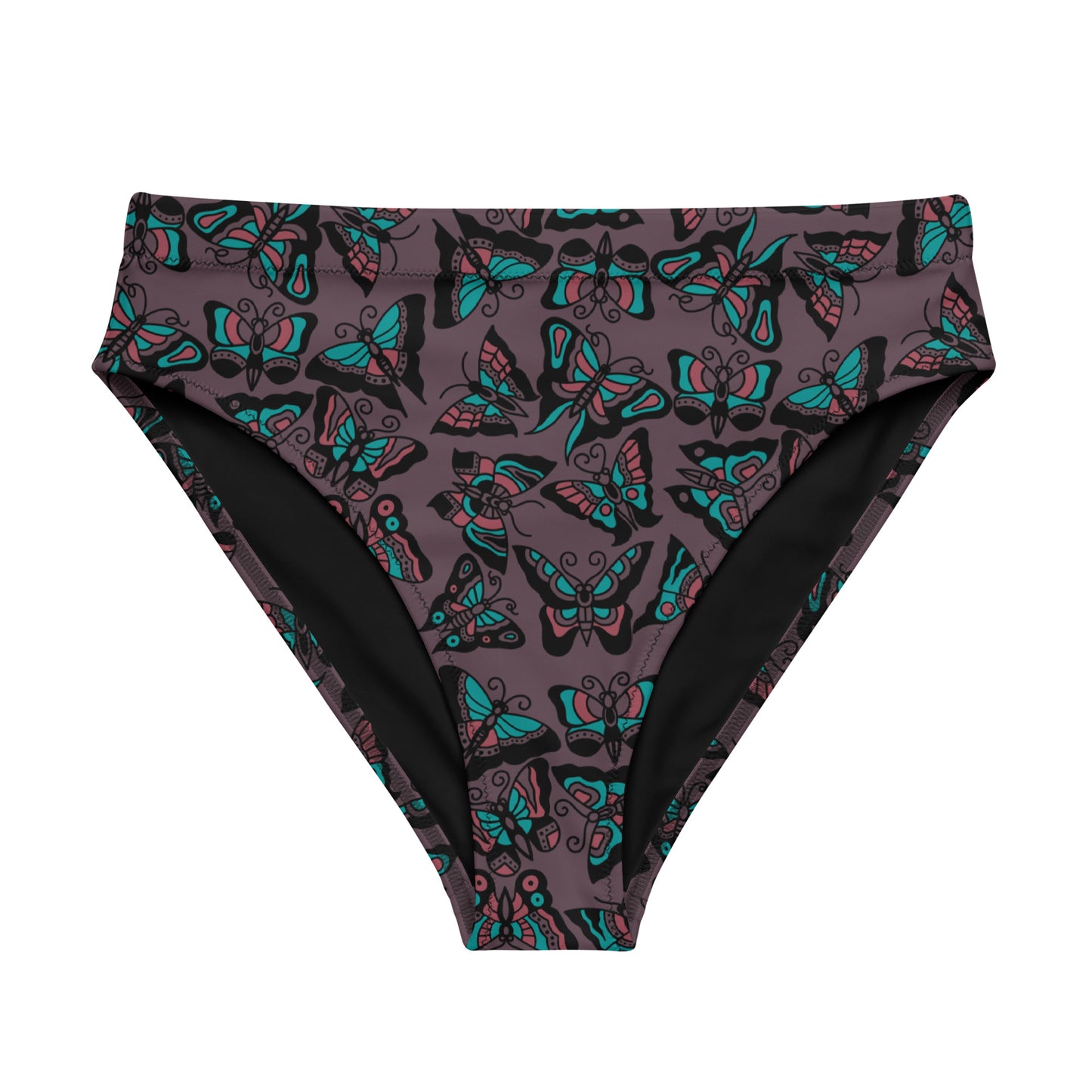 Butterfly High-Waist Bikini Bottoms (purple edition)