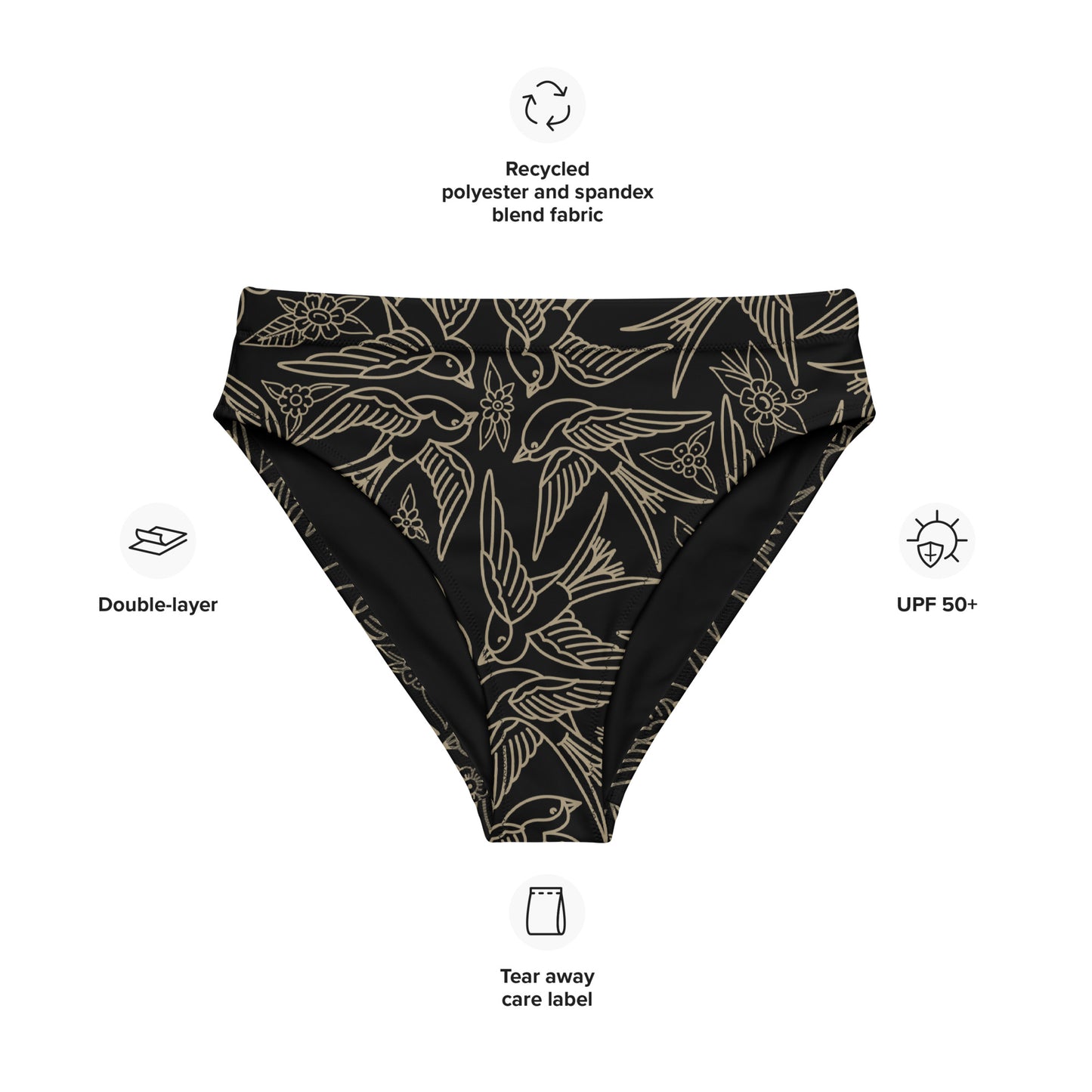 Free Bird Recycled high-waisted bikini bottom
