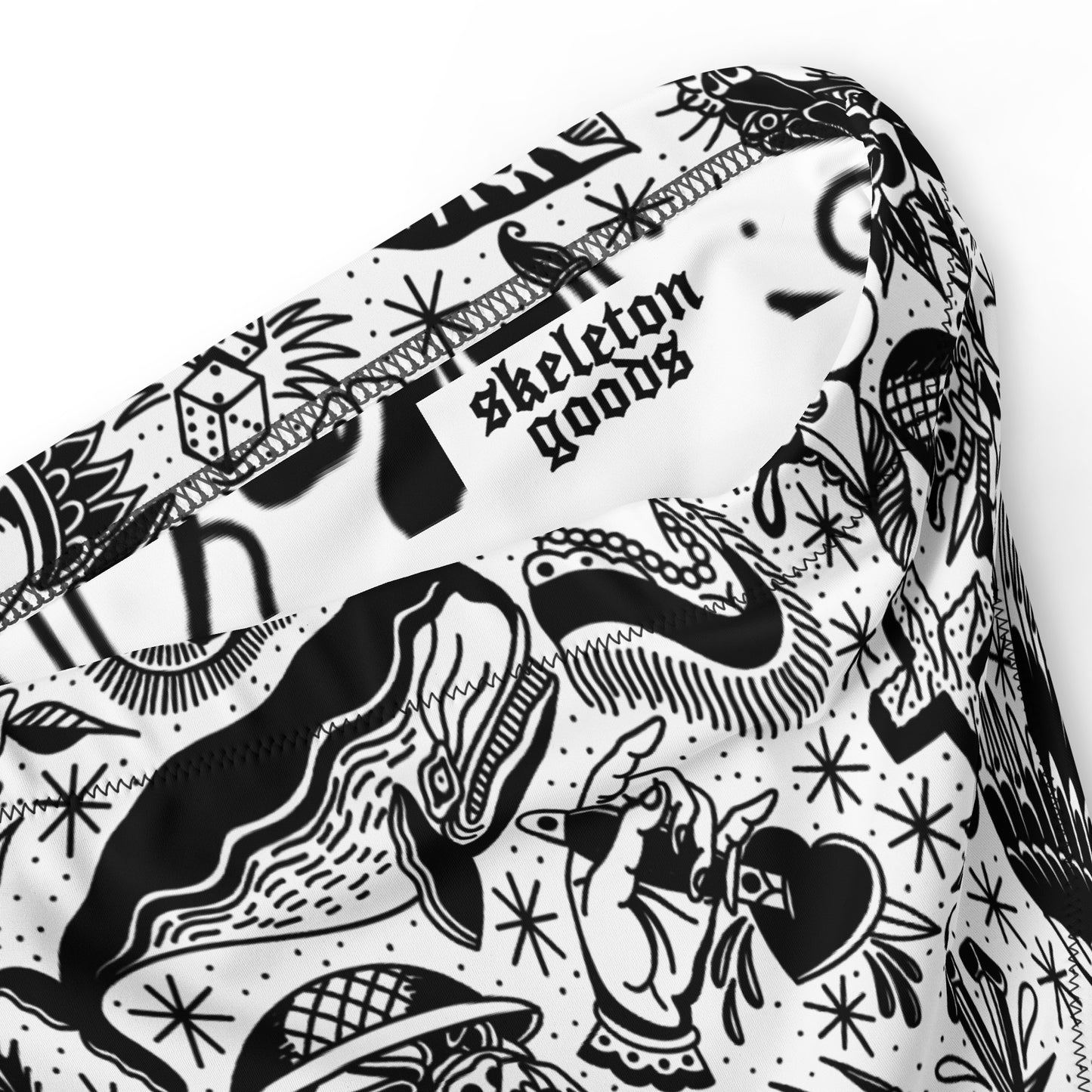 White Tattoo Flash Recycled high-waisted bikini bottom