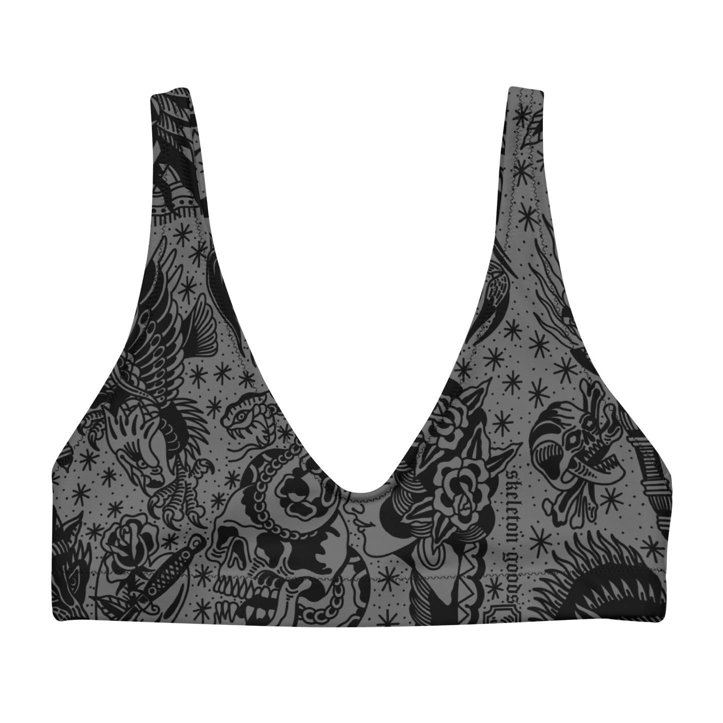 Dark Tattoo Flash Padded Bikini Top