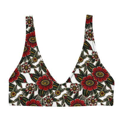 Summer Flowers Recycled Padded Bikini Top