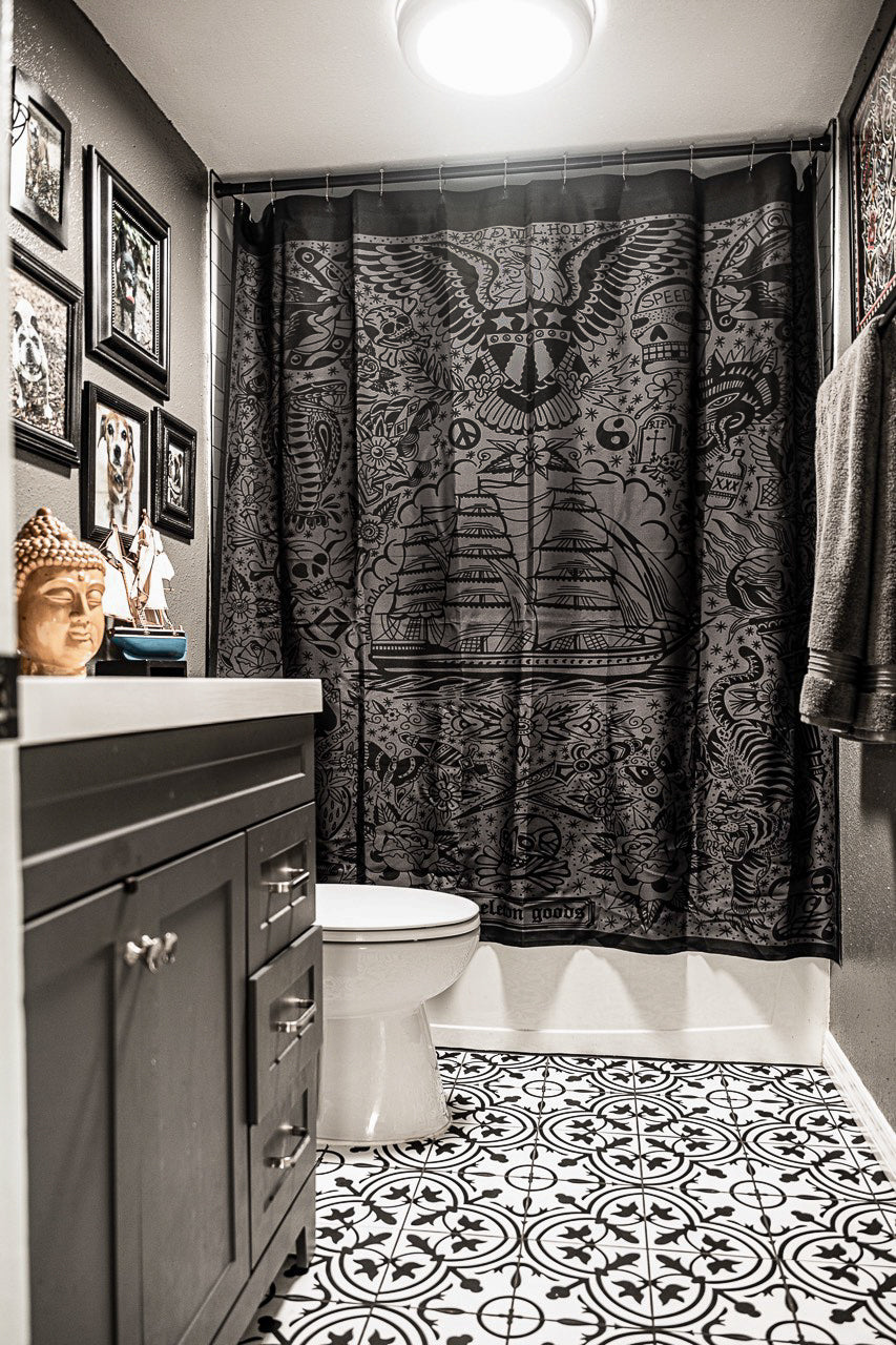 Dark Tattoo Flash Shower Curtain!