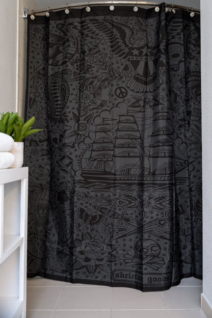 Dark Tattoo Flash Shower Curtain!