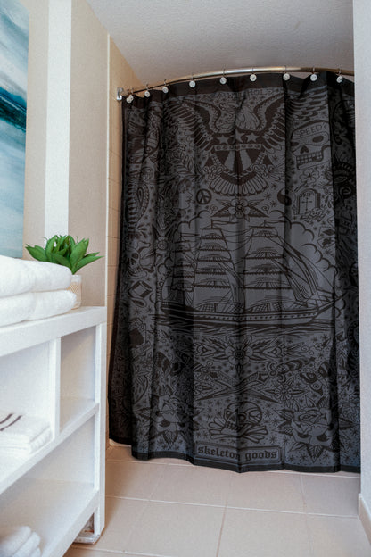 Dark Tattoo Flash Shower Curtain!