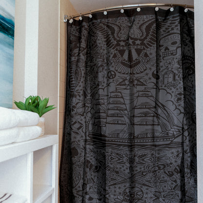 Dark Tattoo Flash Shower Curtain!