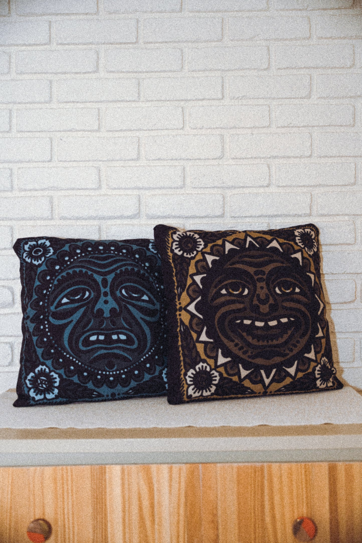 Sun & Moon Throw Pillow case