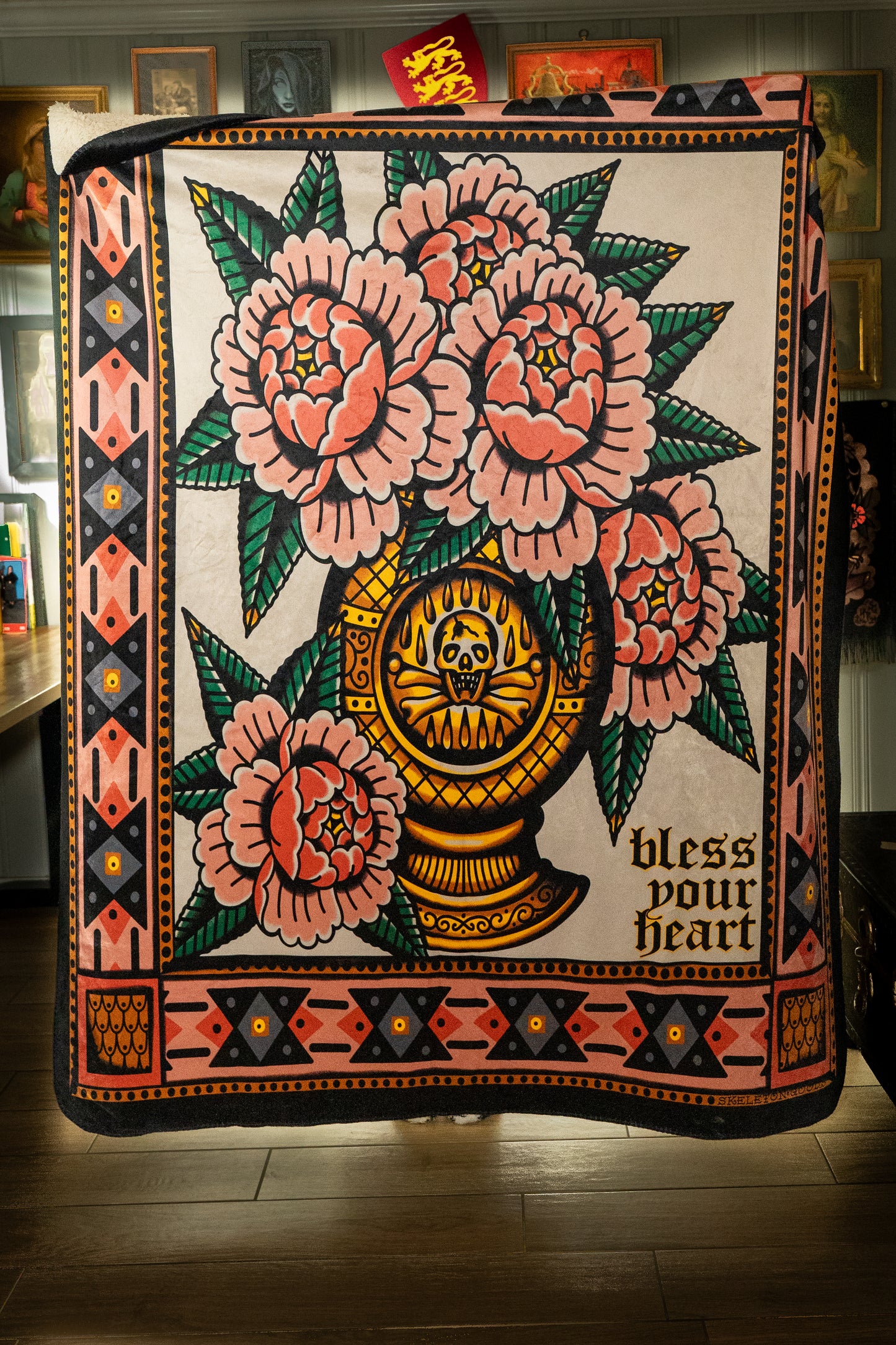 Peony Sherpa Fleece blanket